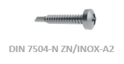 Tornillos 7504-N ZN/INOX-A2 - Tornillería industrial, mayoristas de tornillos, tuercas y arandelas