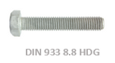 DIN 933 8.8 - Tornillería industrial, mayoristas de tornillos, tuercas y arandelas