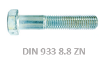 DIN 933 8.8 ZN - Tornillería industrial, mayoristas de tornillos, tuercas y arandelas